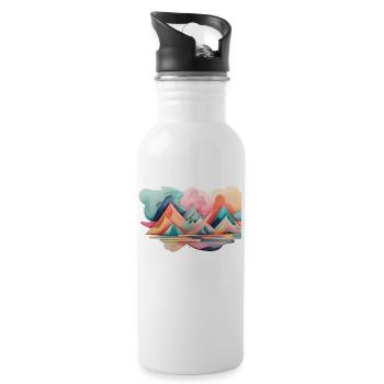 Entwurf - Trinkflasche mit integriertem Trinkhalm - Weiß - Rechts