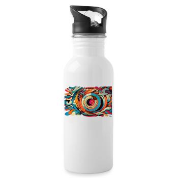 Ausführung6 - Trinkflasche mit integriertem Trinkhalm - Weiß - Rechts