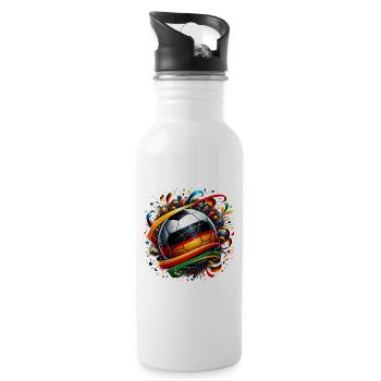 Fussball WM26 Weltmeisterschaft - Trinkflasche mit integriertem Trinkhalm - Weiß - Rechts