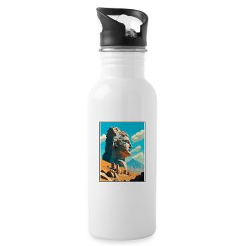 Mont Nemrut Turquie Vintage voyage affiche Souvenir - Gourde avec paille intégrée - blanc - Droite