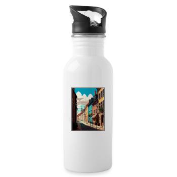 Dijon Frankreich Vintage Reiseposter WPA Souvenir - Trinkflasche mit integriertem Trinkhalm - Weiß - Rechts