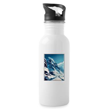 Jungfraujoch Suisse Affiche de voyage vintage WPA - Gourde avec paille intégrée - blanc - Droite