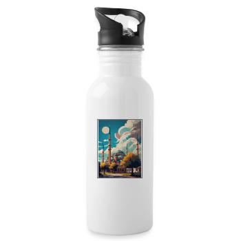 Edirne Turkey Vintage Travel Poster WPA Souvenir - Water bottle with straw - white - Right