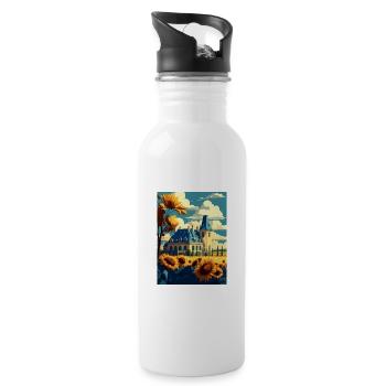 Loire Valley France Vintage Travel Poster Souvenir - Water bottle with straw - white - Right