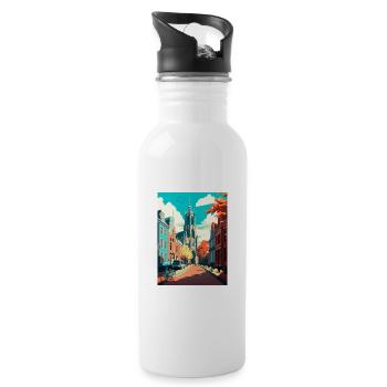 Utrecht Dekoration Niederlande Reiseposter - Trinkflasche mit integriertem Trinkhalm - Weiß - Rechts