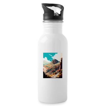 Afyonkarahisar Turkey Giftr Vintage Travel Poster - Water bottle with straw - white - Right