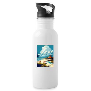 swinoujscie Pologne Affiche de voyage vintage Souvenir - Gourde avec paille intégrée - blanc - Droite
