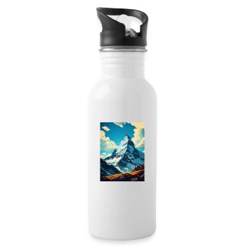 Matterhorn Switzerland Vintage Travel Poster WPA - Water bottle with straw - white - Right