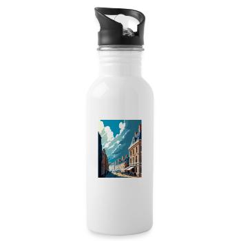 Leige Belgique Vintage voyage affiche WPA Souvenir - Gourde avec paille intégrée - blanc - Droite
