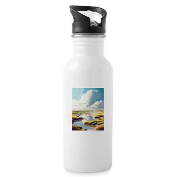 Texel Netherlands Vintage Travel Poster Souvenir - Water bottle with straw - white - Right