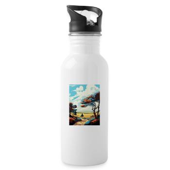 Hoge Veluwe Niederlande Vintage Reiseposter WPA - Trinkflasche mit integriertem Trinkhalm - Weiß - Rechts