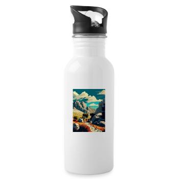 Nördlicher Velebit Kroatien Vintage Reiseposter WPA - Trinkflasche mit integriertem Trinkhalm - Weiß - Rechts