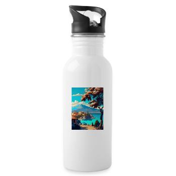 Kalamata Grèce Décoration Affiche de voyage vintage - Gourde avec paille intégrée - blanc - Droite