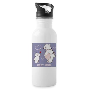 Ours Meilleur Maman Fête des Mères - Gourde avec paille intégrée - blanc - Droite