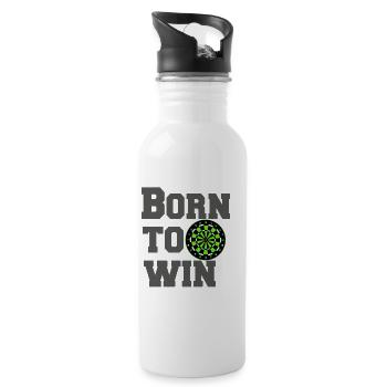 Dart, Dartpfeil, Darts, Shirt Born to win (25) - Trinkflasche mit integriertem Trinkhalm - Weiß - Rechts