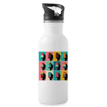Glace sur le style Popsicle Pop Art III - Gourde avec paille intégrée - blanc - Droite