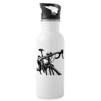 Rennrad Fahrrad Radsport Skizze schwarz weiss - Trinkflasche mit integriertem Trinkhalm - Weiß - Rechts