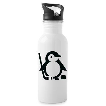 Minimalistischer Pinguin Eishockeyspieler - - Trinkflasche mit integriertem Trinkhalm - Weiß - Rechts