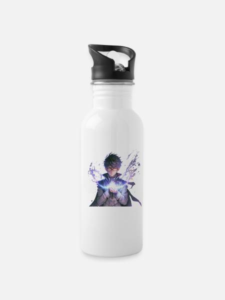 Sorcerer's Apprentice Fire Mage - Water bottle with straw - white