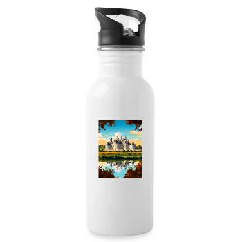 Loire Valley France Vintage Travel Poster Souvenir - Water bottle with straw - white - Right