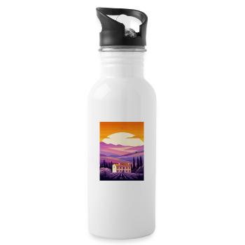 Provence Frankreich Vintage Reiseposter WPA Souvenir - Trinkflasche mit integriertem Trinkhalm - Weiß - Rechts