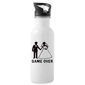 Newlyweds Game Over Wedding - Water bottle with straw - white - Right