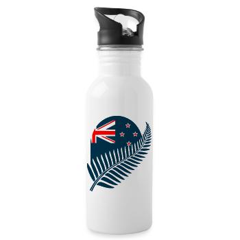 Neuseeland Aotearoa Kiwi 2 - Trinkflasche mit integriertem Trinkhalm - Weiß - Rechts