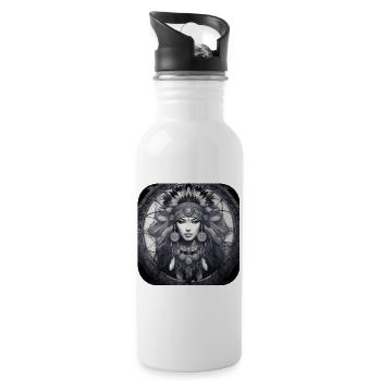 Chaman mystique avec plumes III - Gourde avec paille intégrée - blanc - Droite