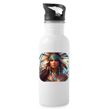Mystic Fantasy Shaman - Water bottle with straw - white - Right