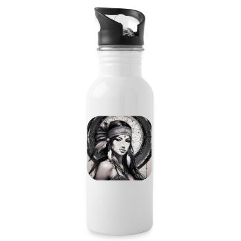 Mystic Shaman - Water bottle with straw - white - Right