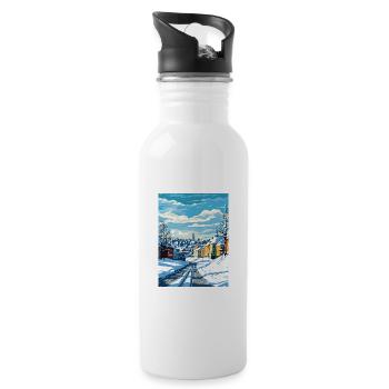 Lahti Finland Vintage Travel Poster WPA Souvenir - Water bottle with straw - white - Right