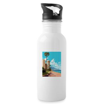 Alicante Espagne Vintage voyage affiche WPA Souvenir - Gourde avec paille intégrée - blanc - Droite