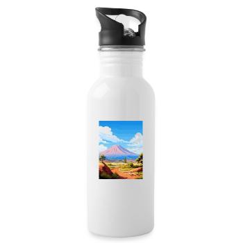 Parc national du Teide Espagne Affiche de voyage Vintage - Gourde avec paille intégrée - blanc - Droite