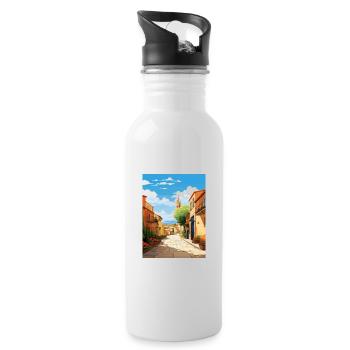 Tarragona Spanien Vintage Reiseposter WPA Souvenir - Trinkflasche mit integriertem Trinkhalm - Weiß - Rechts