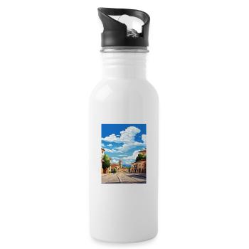 Extremadura Spanien Vintage Reiseposter Souvenir - Trinkflasche mit integriertem Trinkhalm - Weiß - Rechts