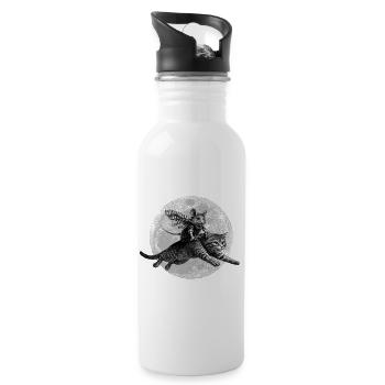 True Moon Love – Mouse Flies with a Cat - Water bottle with straw - white - Right