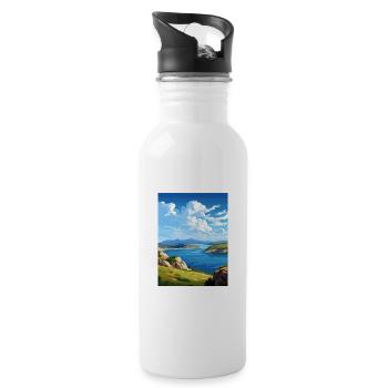 Parc National de Port Cros Portcros France Souvenir - Gourde avec paille intégrée - blanc - Droite