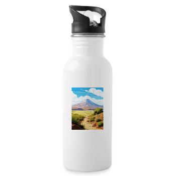 Parc national du Teide Espagne Affiche de voyage vintage - Gourde avec paille intégrée - blanc - Droite