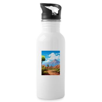 Parc national du Teide Espagne Affiche de voyage vintage - Gourde avec paille intégrée - blanc - Droite