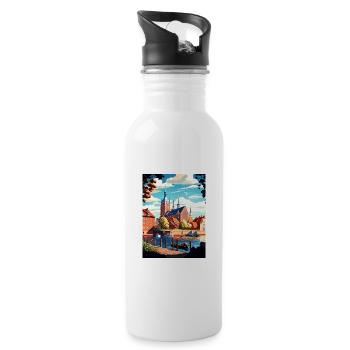 Orebro Sweden Vintage Travel Poster WPA Souvenir - Water bottle with straw - white - Right