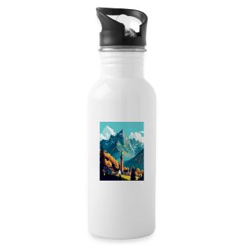 Berchtesgaden Deutschland Vintage Reiseposter WPA - Trinkflasche mit integriertem Trinkhalm - Weiß - Rechts