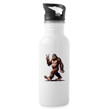 Bigfoot Joyeux en Promenade - Gourde avec paille intégrée - blanc - Droite