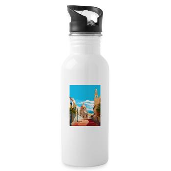 Alicante Espagne Vintage voyage affiche WPA Souvenir - Gourde avec paille intégrée - blanc - Droite
