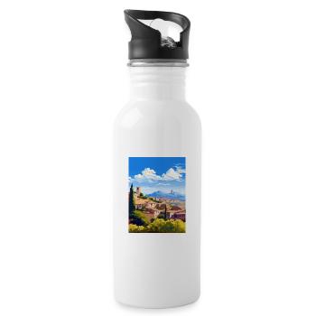 Granada Spain Vintage Travel Poster WPA Souvenir - Water bottle with straw - white - Right