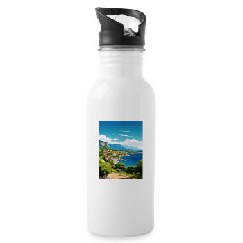 Croatia Vintage Travel Poster WPA Souvenir - Water bottle with straw - white - Right