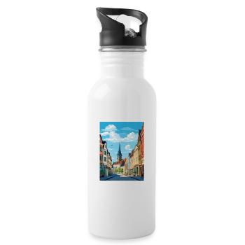 Koblenz Decoration Germany Vintage Travel Poster - Water bottle with straw - white - Right