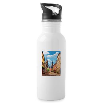 Trier Germany Vintage Travel Poster WPA Souvenir - Water bottle with straw - white - Right