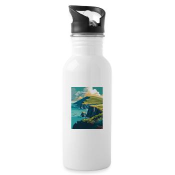 Dingle Halbinsel Irland Vintage Reiseposter WPA - Trinkflasche mit integriertem Trinkhalm - Weiß - Rechts