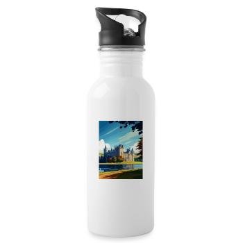Inveraray Castle Schottland Vintage Reiseposter - Trinkflasche mit integriertem Trinkhalm - Weiß - Rechts