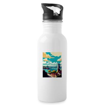 Bristol England Bridge Vintage Travel Poster WPA - Water bottle with straw - white - Right